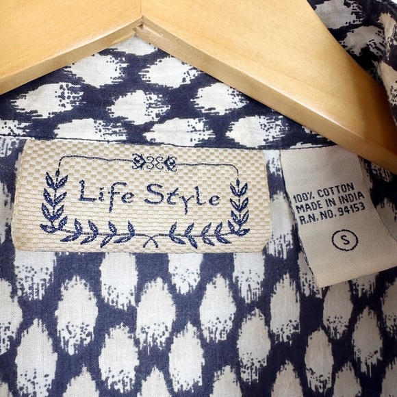 Life Style Navy Blue Cotton Tunic - Picture 5 of 10